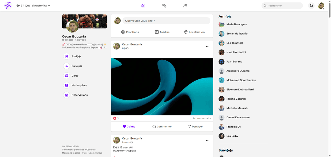Spora — Réseau social entre sportifs